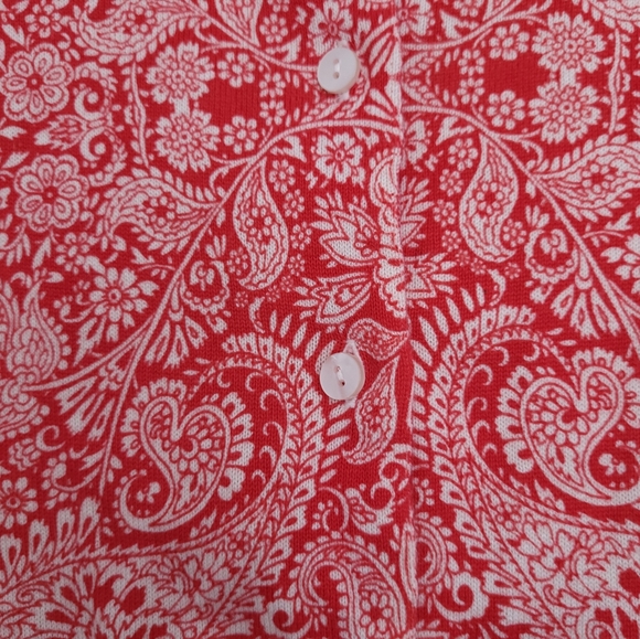 Lands End cotton paisley cardigan - Picture 4 of 7